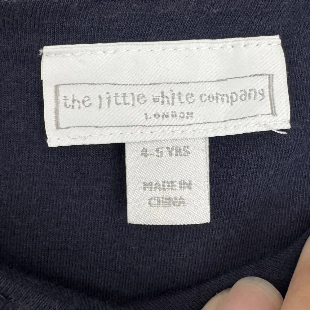 The Little White Company Girls (4-5) Navy Blue Sequins Dress Cotton W/ Tulle‎ - Picture 2 of 7